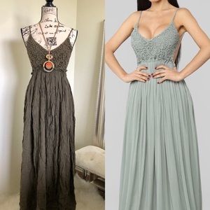 NWOT Olive green maxi dress